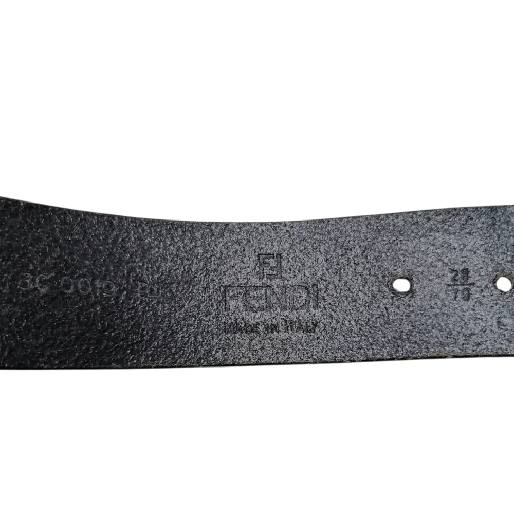 FENDI | Vintage Black Braided Leather Belt Gunmetal Buckle IT 70 / US 28